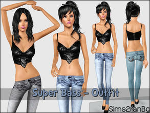 Sims 3 — Super Bass - Outfit by sims2fanbg — .:Super Bass:. Outfit with jeans and top in 3 recolors,Recolorable,Launcher
