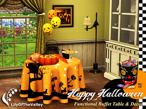 Sims 3 — Happy Halloween Buffet by LilyOfTheValley — Decorate your home for Halloween and enjoy a delicious dinner