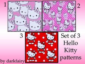Sims 3 — Hello kitty patterns set by darkfairy2 — 3 seamless hello kitty patterns for hello kitty lovers! 