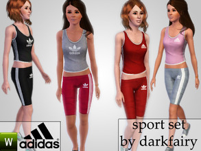 Sims 3 — Adidas modern set by darkfairy2 — Set of athletic adidas sportswear for everyday and for the gym.