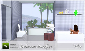 Sims 3 — Atmosfera Bathroom by Pilar — bathroom functional and attractive style, white toilets do not have to be boring