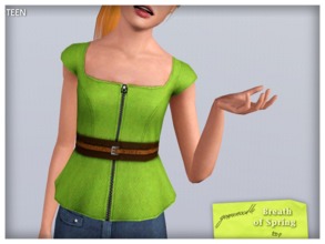 Sims 3 — Breath of Spring Top by greenestnoodle — Fits really well :) Working as casual and formal, only for teens 3