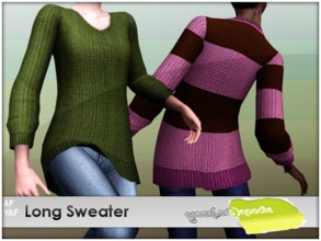 Sims 3 — Long Sweater by greenestnoodle — Long and comfy sweater :) Top, not outfit ;) Working as casual; For young adult