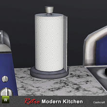 Sims 3 — Retro Kitchen Paper Towel Holder by Cashcraft — Retro paper towel holder with stainless steel accent trim.