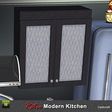 Sims 3 — Retro Kitchen Upper Cabinet by Cashcraft — Upper kitchen cabinets with polished stainless steel knobs. Created