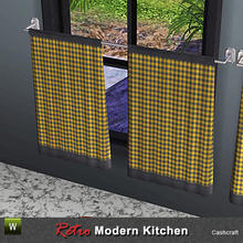 Sims 3 — Retro Kitchen Cafe Curtain by Cashcraft — Add a retro modern look to the kitchen with cafe curtains. Created for