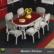 Sims 3 — Retro Kitchen Dining Table by Cashcraft — 1960s styled chrome dining table with a recolorable tabletop. Created