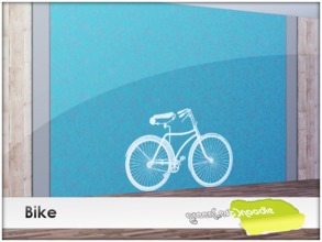 Sims 3 — Bike wall set by greenestnoodle — Walls set with bicycle graphic :) looks nice also with brick or wood pattern