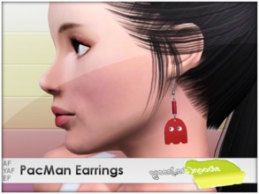 Sims 3 — PacMan Earrings by greenestnoodle — Long earrings with ghost form popular game PacMan Teen to elder 3 channels