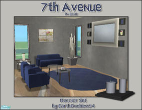 Sims 2 — 7th Avenue (Blue) by EarthGoddess54 — This is a blue recolor of the 7th Avenue Living mesh set, be sure to get