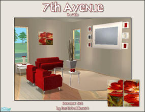 Sims 2 — 7th Avenue (Red) by EarthGoddess54 — This is a red recolor of the 7th Avenue Living mesh set, be sure to get the