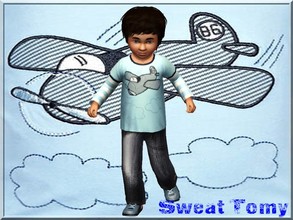 Sims 3 — TomyToddler by dyokabb — Sweat Airplane, jeans Tomy, shoes Kickers