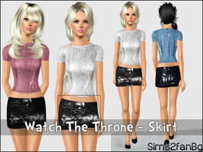 Sims 3 — Watch The Throne - Skirt by sims2fanbg — .:Watch The Throne:. Skirt in 3 recolors,Recolorable,Launcher