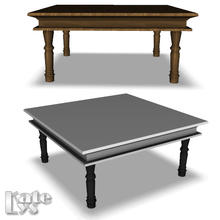 Sims 3 — Rustic Dining Table 2 by katelys — Table with 2 color palettes. Size 2x2 (for 8 chairs).