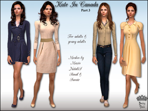 Sims 2 — Kate In Canada Part 3 by BunnyTSR — Four outfits inspired by outfits worn by Kate Middleton, Duchess of
