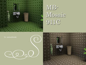 Sims 3 — MB-Mosaic911C by matomibotaki — Mosaic pattern in 2 green shades, 2 channel , to find under Tile/Mosaic.