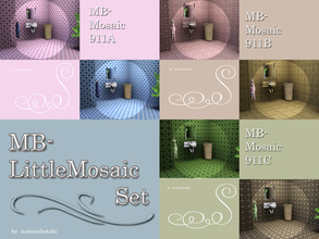 Sims 3 — MB-LittleMosaicSet by matomibotaki — 3 mosaic pattern with 2 or 3 recolorable parts, by matomibotaki.