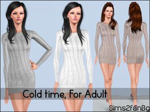 Sims 3 — Cold time - For Adult by sims2fanbg — .:Cold time:. Dress for Adult in 3 recolors,Recolorable,Launcher