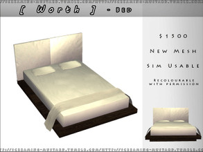 Sims 2 — [ Worth ] - Bed by Screaming_Mustard — A modern bedroom set for your Simmies.