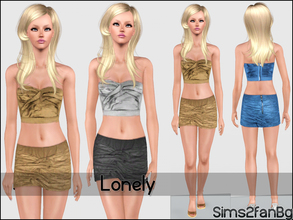 Sims 3 — Lonely by sims2fanbg — .:Lonely:. Items in this Set: Top in 3 recolors,Recolorable,Launcher Thumbnail. Skirt in