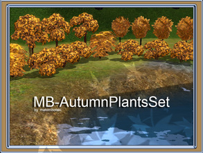 Sims 3 — MB-AutumnPlantsSet by matomibotaki — 4 decorative plants for an autumn-looking garden atyle, not recolorable, by