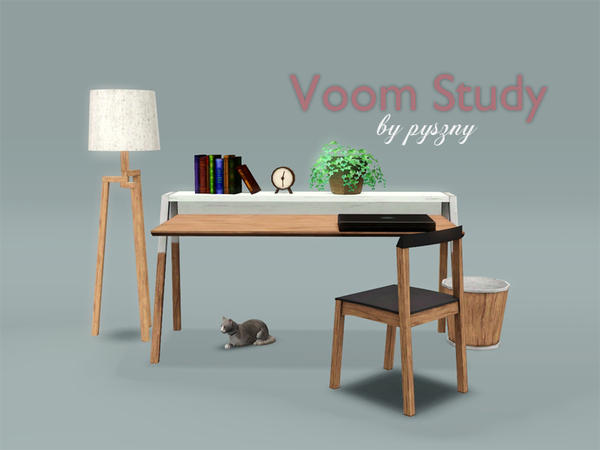 Sims 3 — Voom Study by pyszny16 — Study is compatibile with Pets and patch 1.26! Set Includes: Alarm Clock, Trash Bin,