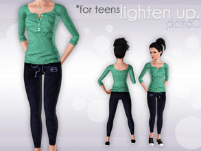 Sims 3 — Lighten ^Up *TEENS*  by plamc0 — This outfit for teens is available in 3 color presets, or you can create a new