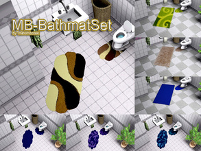 Sims 3 — MB-BathmatSet by matomibotaki — A set of 6 different bathmats for tube, shower and toilett, all recolorable, by