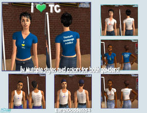 Sims 2 — I Heart TC by EarthGoddess54 — A set of t-shirts designed for the Texture Challenge connoisseur. ;) One blue and