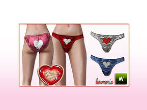 Sims 3 — FREE! Heart satin cut out brief by Harmonia — 4 Variations. Recolorable