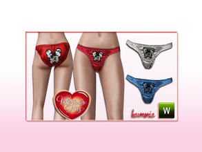 Sims 3 — FREE! Butterfly satin cut out brief by Harmonia — 4 Variations. Recolorable