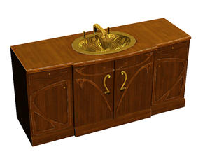 Sims 3 — Art Nouveau Bathroom - Pedestal Sink by ShinoKCR — Slots added