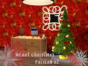Sims 3 — Christmas Poinsettia Pattern  by SugoiZiua2 — A poinsettia pattern for Christmas. With 3 recolorable channels.