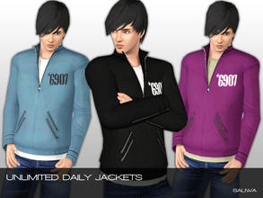 Sims 3 — Unlimited Daily Jacket by saliwa — Unlimited Daily Jackets for young adult males.Enjoy!