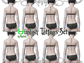 Sims 3 — Simlish Tattoos Set by murfeel — I've been jealous of Ambitions' vertical tattoos for a good long while now, and