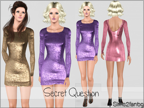 Sims 3 — Secret Question by sims2fanbg — .:Secret Question:. Dress for Adult in 3 recolors,Recolorable,Launcher