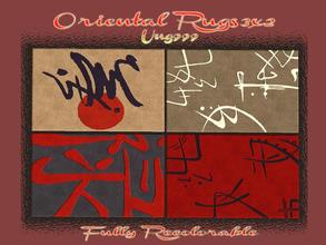 Sims 3 — Oriental Rugs3x2 by ung999 — Rug mesh 3x2 by Ung999, fully recolorable with four different patterns.