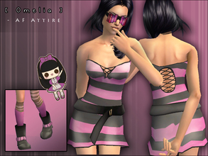 Sims 2 — [ Omelia ] - AF Attire by Screaming_Mustard — A punky new dress with a belt and boots for your rocking Sim