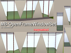 Sims 3 — MB-OpenFrameWindowSet by matomibotaki — A set with 3 windows, 2 are triangles, all recolorable and with very