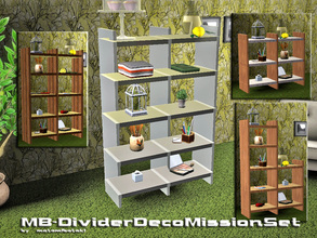 Sims 3 — MB-DividerDecoMissionSet by matomibotaki — A set with 4 divider, one of them is in glass, all are recolorable