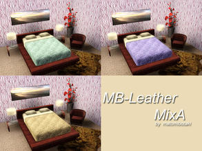 Sims 3 — MB-LeatherMixA by matomibotaki — Lether patter in green and light grey, 2 channels, to find under Leather/Fur,