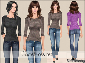 Sims 3 — Sometimes set by sims2fanbg — .:Sometimes:. Items in this Set: Top in 3 recolors,Recolorable,Launcher Thumbnail.
