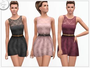 Sims 3 — ~ Lace tank dress ~ by Icia23 — New dress for your females, with and without belt. Hand-painted (less the lace