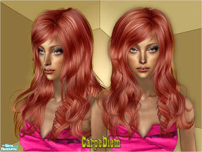 Sims 2 — CarpeDiem Hair Female - Red by Cazy — Red colour.