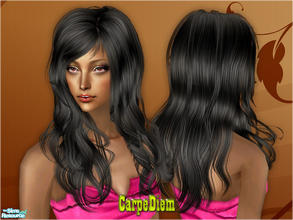 Sims 2 — CarpeDiem Hair Female - Black by Cazy — Black colour.