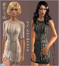 Sims 2 — Twin Shimmery Dress by Harmonia — no mesh needed
