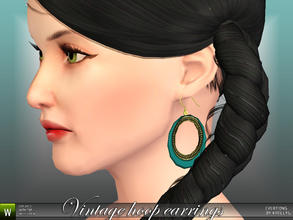 Sims 3 — Vintage Hoop Earrings by katelys — New feminine earrings in retro style. 3 recolorable palettes, 4 different