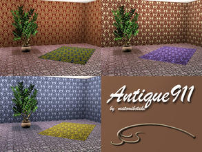 Sims 3 — Antique911 by matomibotaki — Vintage pattern in 2 brown shades, 2 channels, to find under Theme.