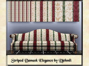 Sims 3 — Djem_Striped Damask Elegance by djehmli — An elegant geometric damask design in stripes. Four color-able