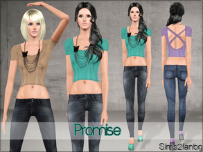Sims 3 — Promise by sims2fanbg — .:Promise:. Items in this Set: Top in 3 recolors,Recolorable,Launcher Thumbnail. Jeans